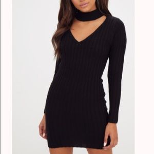 Black choker jumper dress